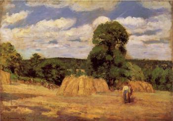 Camille Pissarro : The Harvest at Montfoucault